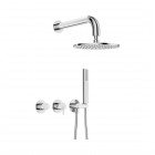 Deante Silia zestaw prysznicowy podtynkowy deszczownica 25 cm chrom NQS_00YK