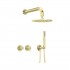 Deante Silia zestaw prysznicowy podtynkowy deszczownica 25 cm złoto szczotkowane NQS_R0YK
