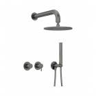 Deante Silia zestaw prysznicowy podtynkowy deszczownica 25 cm titanium NQS_D0YK