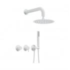 Deante Silia zestaw prysznicowy podtynkowy deszczownica 25 cm biały mat NQS_A0YK