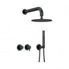 Deante Silia zestaw prysznicowy podtynkowy deszczownica 25 cm czarny mat NQS_N0YK