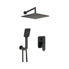 Deante Alpinia zestaw prysznicowy podtynkowy deszczownica 25 cm czarny mat NAC_N9LP