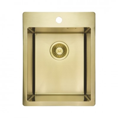 Deante Olfato zlewozmywak stalowy 39x50,5 cm złoto szczotkowane ZPO_R10E