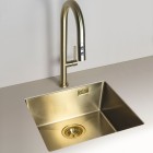 Deante Olfato zlewozmywak stalowy 55x50,5 cm złoto szczotkowane ZPO_R10B