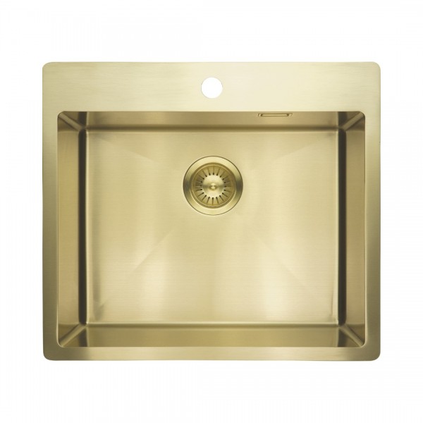 Deante Olfato zlewozmywak stalowy 55x50,5 cm złoto szczotkowane ZPO_R10B