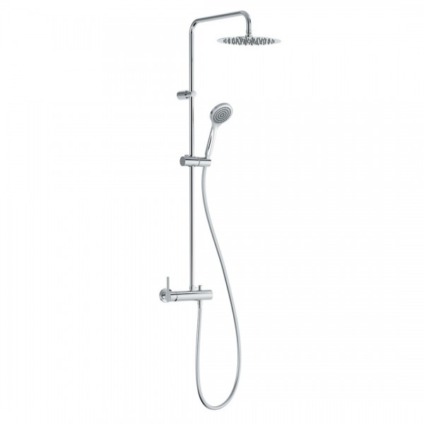 Tres Lex-Alp zestaw prysznicowy ścienny z deszczownicą okrągłą chrom 18119102