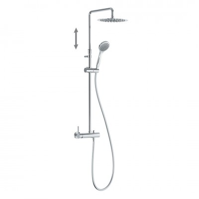 Tres Lex-Alp zestaw prysznicowy ścienny z deszczownicą okrągłą chrom 08119703