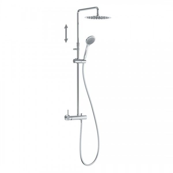 Tres Lex-Alp zestaw prysznicowy ścienny z deszczownicą okrągłą chrom 08119703