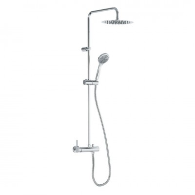 Tres Lex-Alp zestaw prysznicowy ścienny z deszczownicą okrągłą chrom 081192