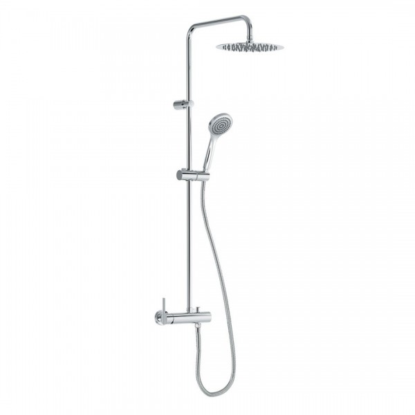 Tres Lex-Alp zestaw prysznicowy ścienny z deszczownicą okrągłą chrom 081192