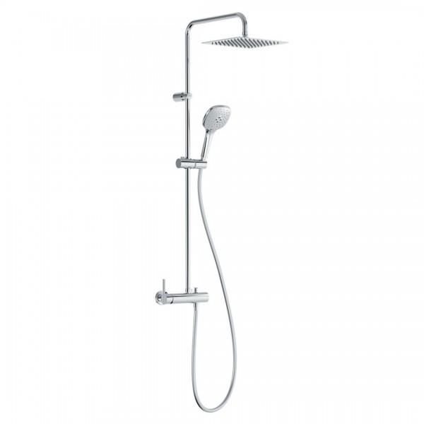 Tres Lex-Alp zestaw prysznicowy ścienny z deszczownicą kwadratową chrom 08119302