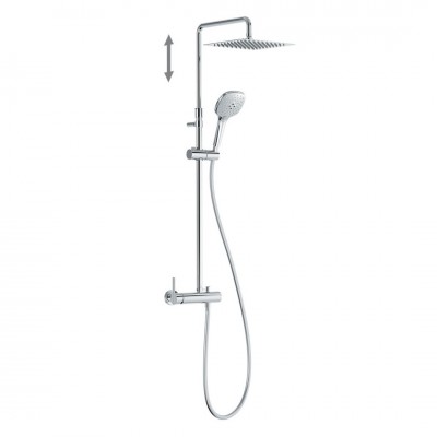 Tres Lex-Alp zestaw prysznicowy ścienny z deszczownicą kwadratową chrom 08119704