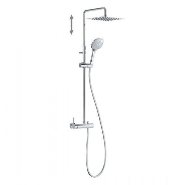Tres Lex-Alp zestaw prysznicowy ścienny z deszczownicą kwadratową chrom 08119704