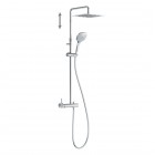Tres Lex-Alp zestaw prysznicowy ścienny z deszczownicą kwadratową chrom 08119704