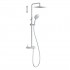 Tres Lex-Alp zestaw prysznicowy ścienny z deszczownicą kwadratową chrom 08119704