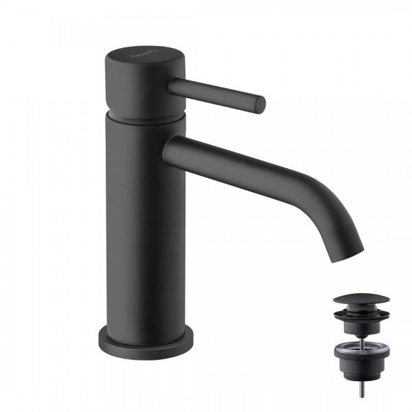 Giulini Giovanni Futuro bateria umywalkowa stojąca z korkiem czarny mat 6545KC/CZAR