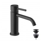 Giulini Giovanni Futuro bateria umywalkowa stojąca z korkiem czarny mat 6545KC/CZAR