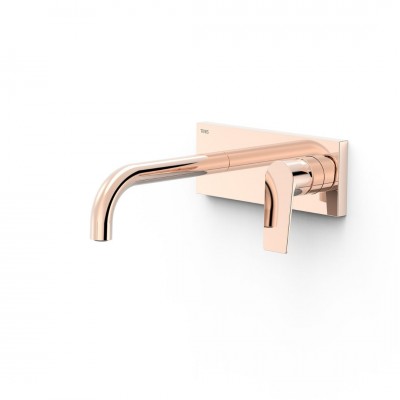 Tres Project bateria umywalkowa podtynkowa wylewka 18 cm złoto różowe 21130031OP