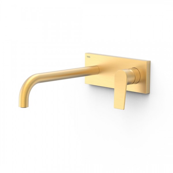 Tres Project bateria umywalkowa podtynkowa wylewka 24 cm złoty mat 21130032OM