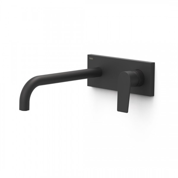 Tres Project bateria umywalkowa podtynkowa wylewka 24 cm czarny mat 21130032NM