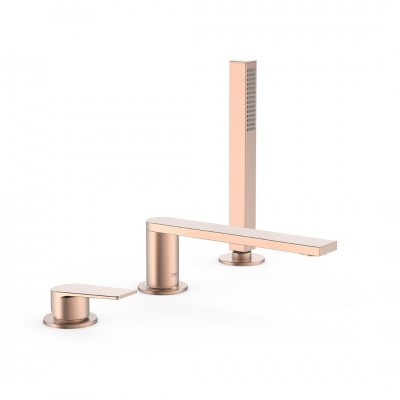 Tres Project bateria wannowa 3-otworowe złoto różowe mat 21116101OPM