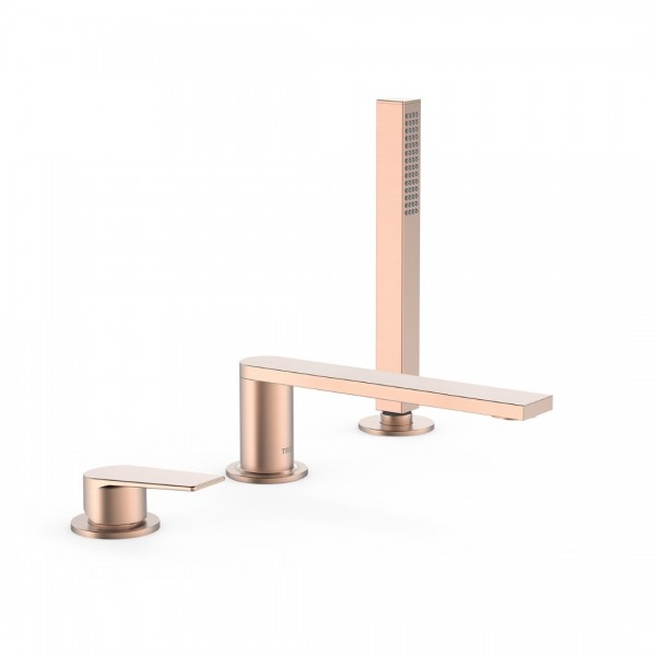 Tres Project bateria wannowa 3-otworowe złoto różowe mat 21116101OPM