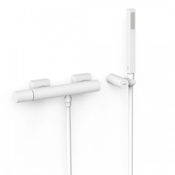 Tres Project bateria prysznicowa ścienna biały mat 21116701BM