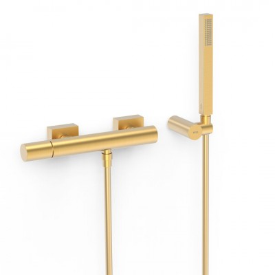 Tres Project bateria prysznicowa ścienna złoty mat 21116701OM