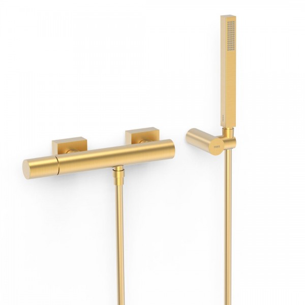 Tres Project bateria prysznicowa ścienna złoty mat 21116701OM