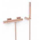 Tres Project bateria prysznicowa ścienna złoto różowe mat 21116701OPM
