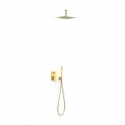 Tres Project zestaw prysznicowy podtynkowy deszczownica 30 cm złoty mat 21128003OM