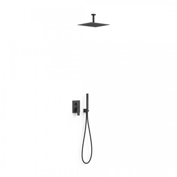 Tres Project zestaw prysznicowy podtynkowy deszczownica 30 cm czarny mat 21128003NM