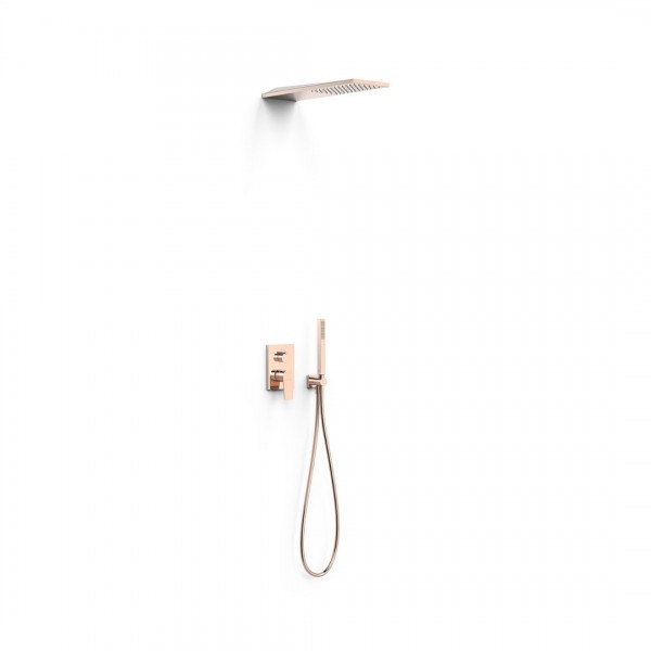 Tres Project Tres zestaw prysznicowy podtynkowy złoto różowe 21128005OP