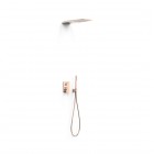 Tres Project Tres zestaw prysznicowy podtynkowy złoto różowe 21128005OP