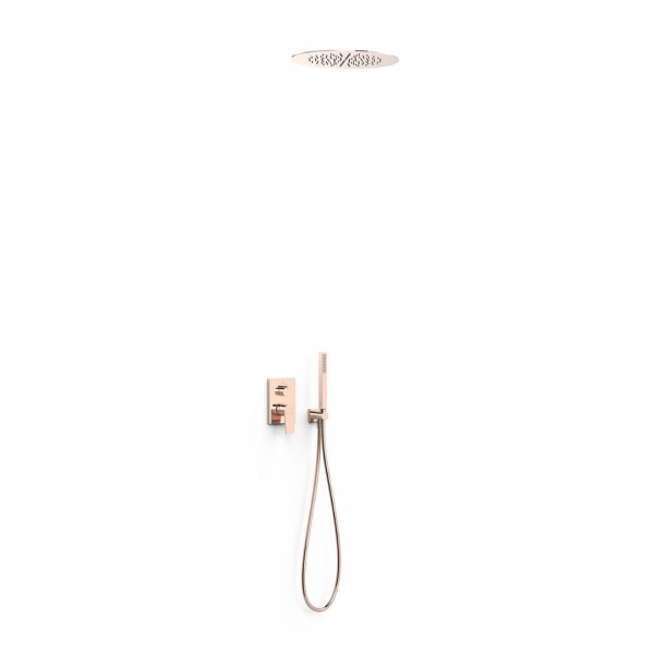 Tres Project Tres zestaw prysznicowy podtynkowy złoto różowe 21128006OP