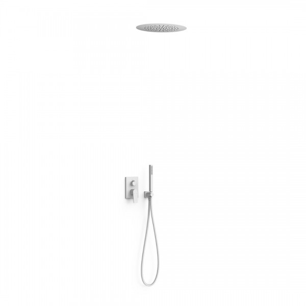 Tres Project zestaw prysznicowy podtynkowy deszczownica 38 cm biały mat 21128006BM