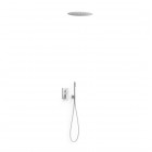 Tres Project zestaw prysznicowy podtynkowy deszczownica 38 cm biały mat 21128006BM