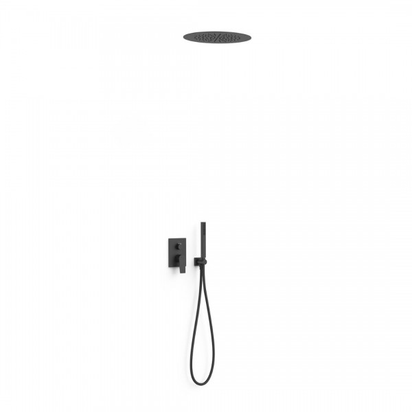 Tres Project zestaw prysznicowy podtynkowy deszczownica 38 cm czarny mat 21128006NM