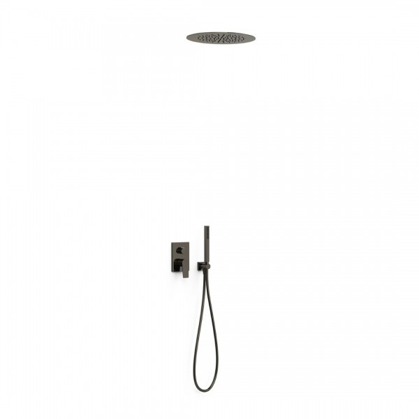 Tres Project zestaw prysznicowy podtynkowy deszczownica 38 cm czarny metalizowany 21128006KM