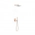 Tres Project zestaw prysznicowy podtynkowy deszczownica 30 cm złoto różowe mat 21128004OPM