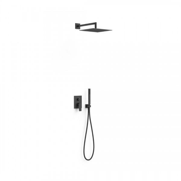 Tres Project zestaw prysznicowy podtynkowy deszczownica 30 cm czarny mat 21128004NM