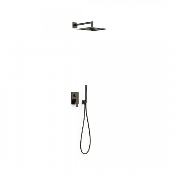 Tres Project zestaw prysznicowy podtynkowy deszczownica 30 cm czarny metalizowany 21128004KM