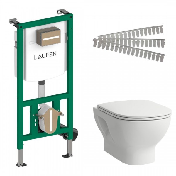 Laufen Ineolink Lua Basic zestaw 5w1 stelaż podtynkowy i miska WC wisząca z deską wolnoopadającą 63694