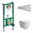 Laufen Ineolink Meda zestaw 5w1 stelaż podtynkowy i miska WC wisząca Silent Flush z deską wolnoopadającą biała 63702