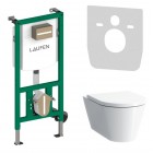 Laufen Ineolink Kartell zestaw 5w1 stelaż podtynkowy i miska WC wisząca z deską wolnoopadającą biała 63714