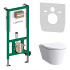 Laufen Ineolink Kartell zestaw 5w1 stelaż podtynkowy i miska WC wisząca z deską wolnoopadającą biały mat 63717