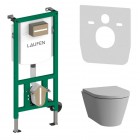 Laufen Ineolink Kartell zestaw 5w1 stelaż podtynkowy i miska WC wisząca z deską wolnoopadającą szary mat 63724