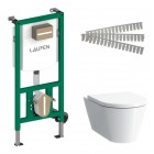 Laufen Ineolink Kartell LCC zestaw 5w1 stelaż podtynkowy i miska WC wisząca Silent Flush z deską wolnoopadającą biała 63726