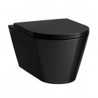 Laufen Ineolink Kartell zestaw 5w1 stelaż podtynkowy i miska WC wisząca Silent Flush z deską wolnoopadającą czarny połysk 63732