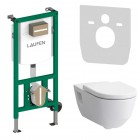 Laufen Ineolink Pro Liberty zestaw 5w1 stelaż podtynkowy i miska WC wisząca z deską wolnoopadającą biała 63737